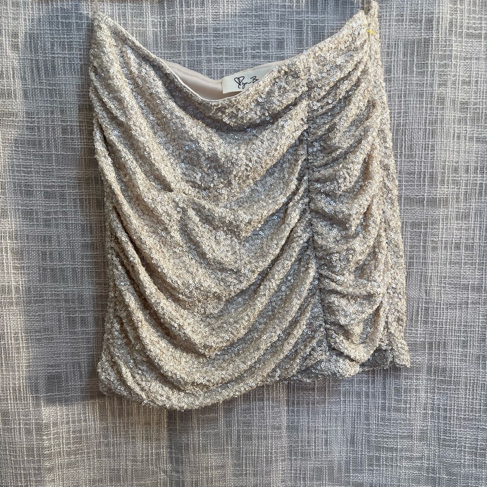 Sequin tube top, sequin top